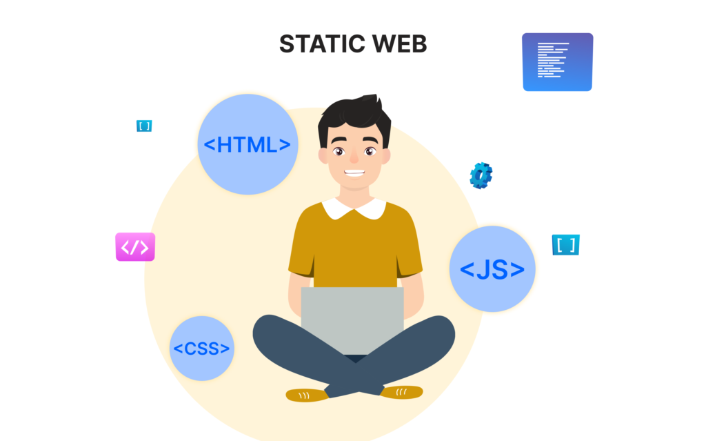 Basic static web design featuring fixed content and no interactive elements.