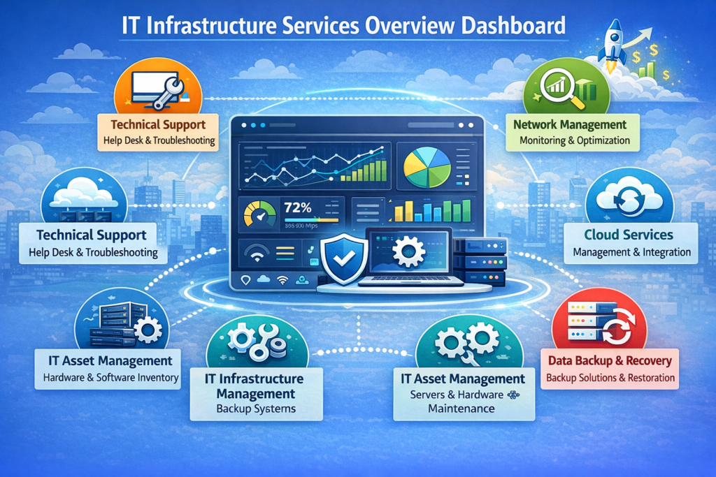 IT Infrastructure Services Overview Dashboard