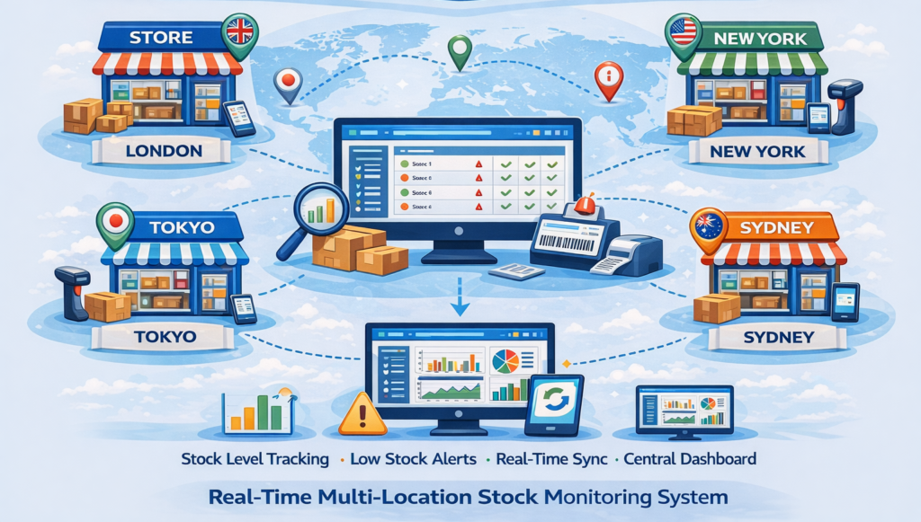 Real-Time Multi-Location Stock Monitoring System