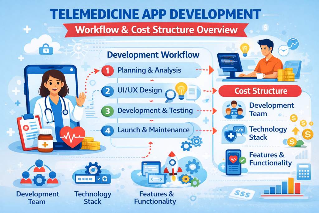 Telemedicine App Development Workflow & Cost Structure Overview