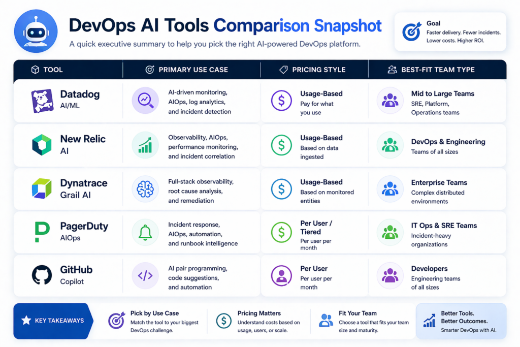 DevOps AI Tools Comparison Snapshot