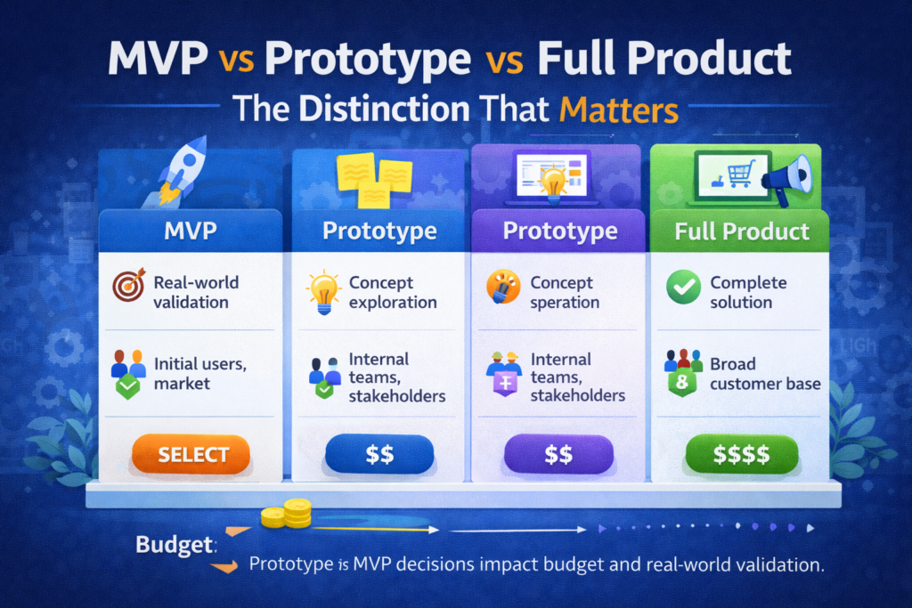 MVP vs Prototype vs Full Product: The Distinction That Matters