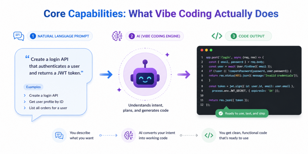 Core Capabilities: What Vibe Coding Actually Does