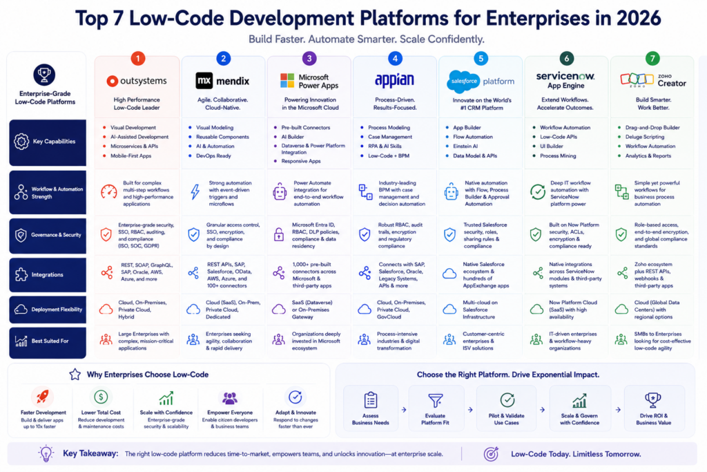 Top 7 Low-Code Development Platforms for Enterprises in 2026