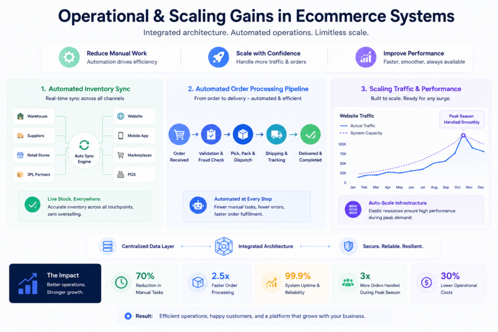 Operational & Scaling Gains in Ecommerce Systems